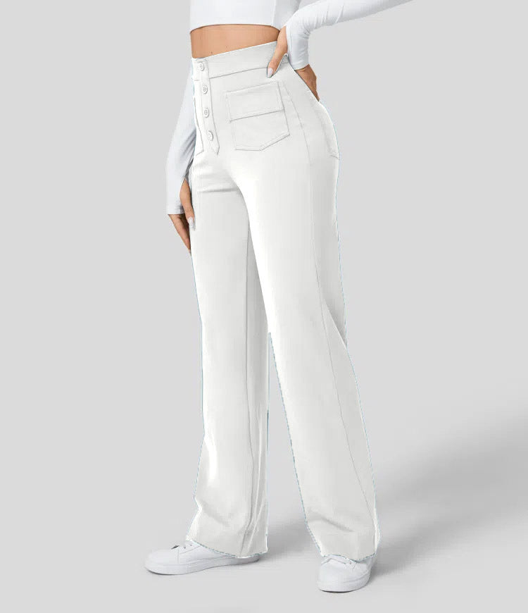 Elegant High-waisted Straight Pants for Women