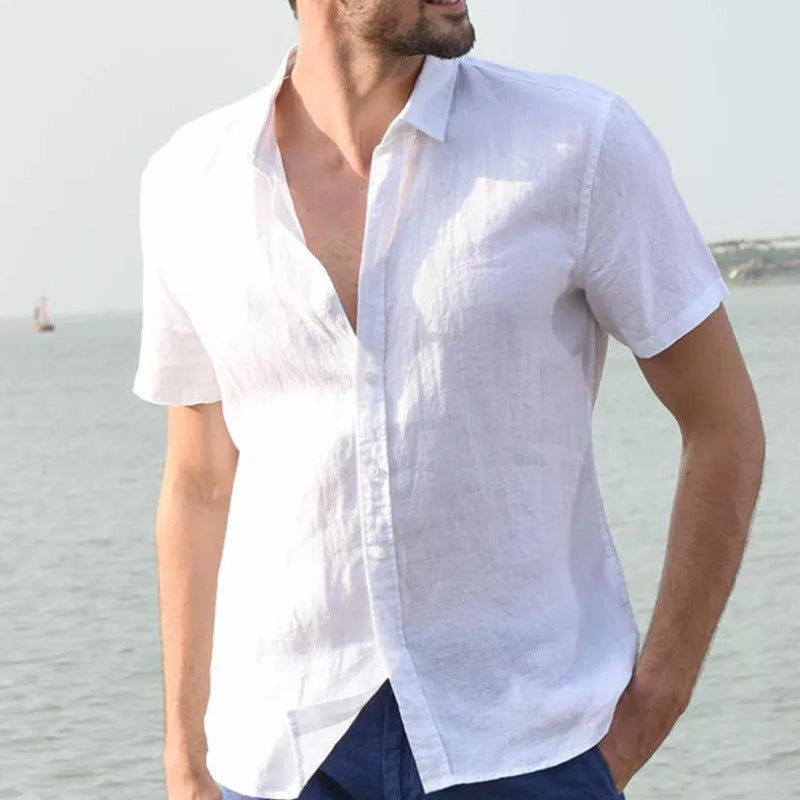 Men's Short-Sleeve Button-Down Relaxed Fit Shirt