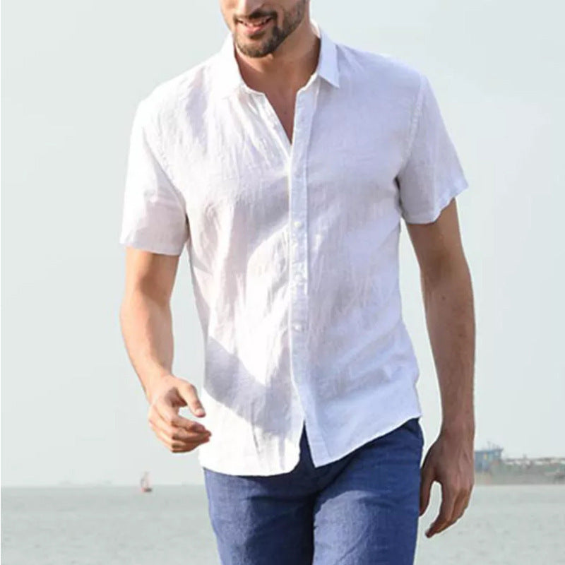 Men's Short-Sleeve Button-Down Relaxed Fit Shirt