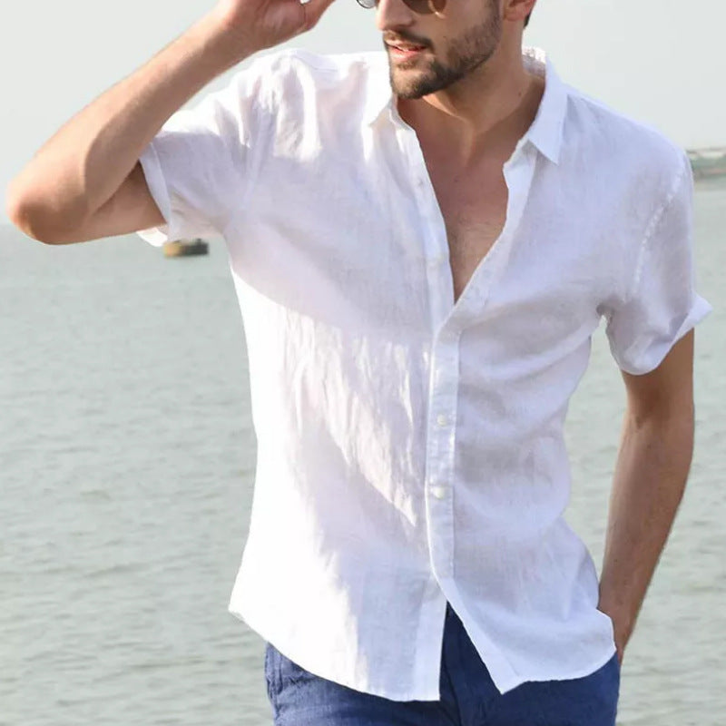 Men's Short-Sleeve Button-Down Relaxed Fit Shirt