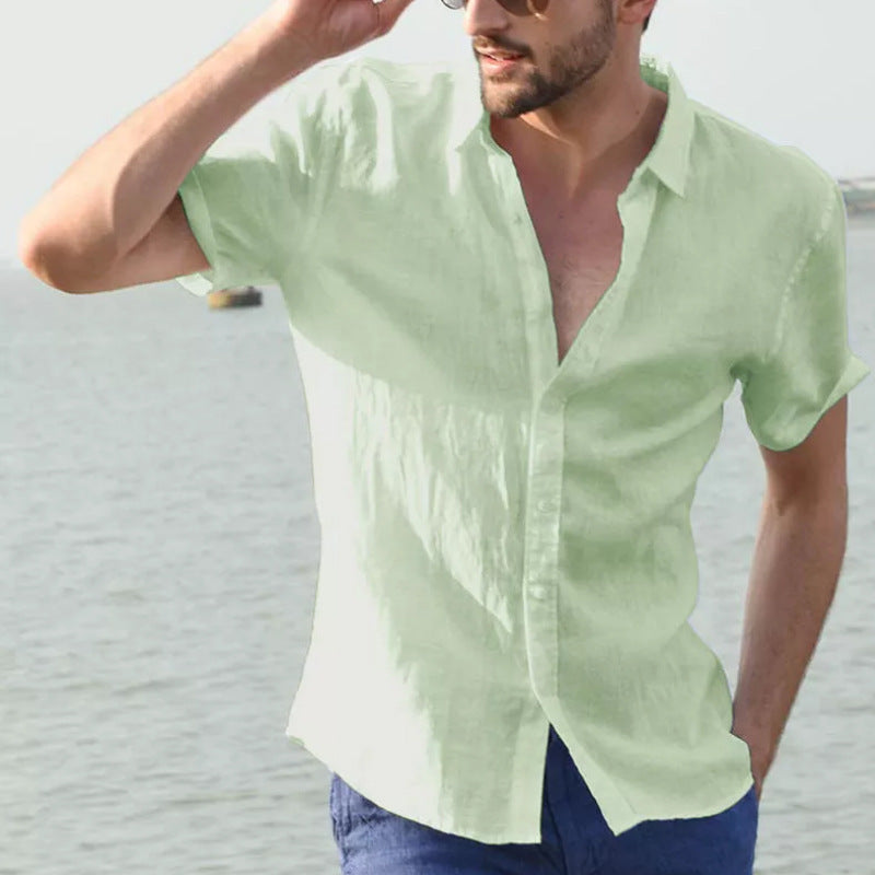 Men's Short-Sleeve Button-Down Relaxed Fit Shirt
