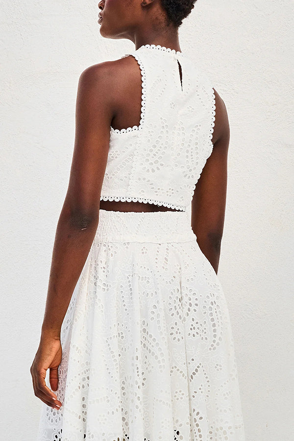 Women's Sleeveless Top and Wide-Leg Pants Set