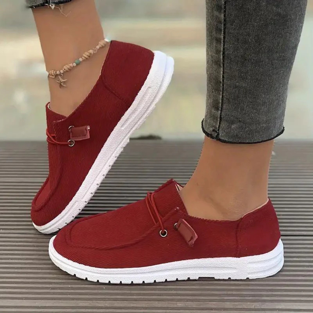 Women's Slip-On Casual Shoes with Soft Knit Upper and Flat Sole