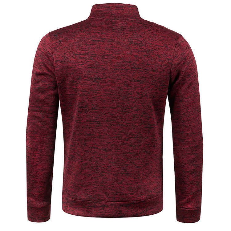 Men's Lightweight Zip-Up Jacket with Long Sleeves and Stand Collar