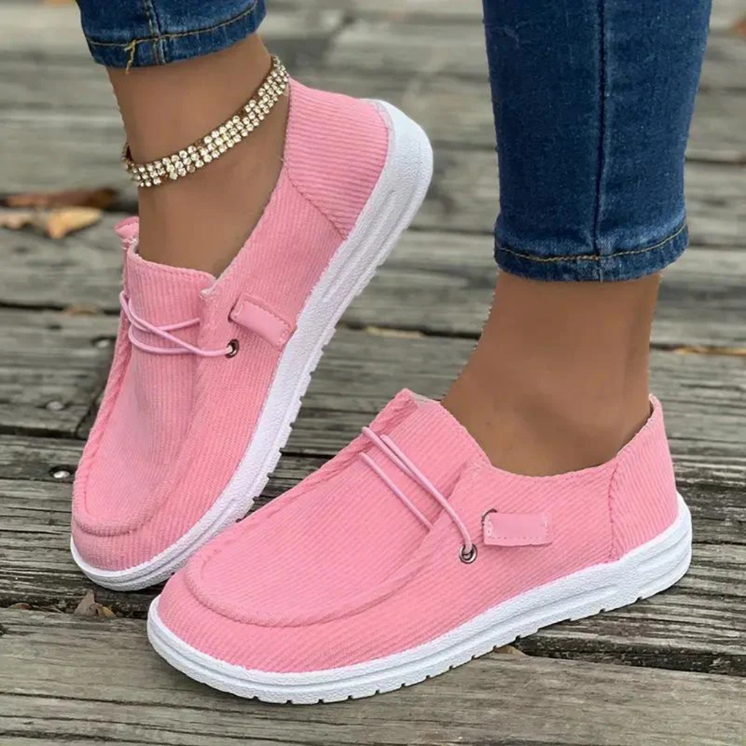 Women's Slip-On Casual Shoes with Soft Knit Upper and Flat Sole