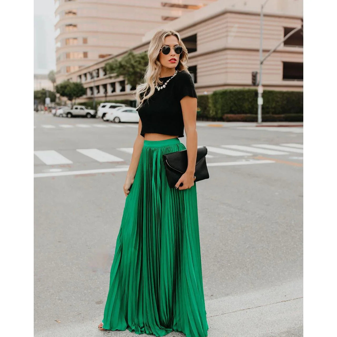 Women's Stylish Pleated Maxi Skirt