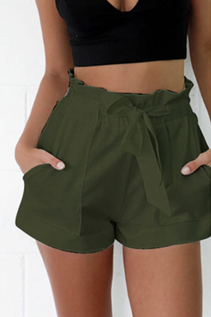 Women’s Paperbag Waist Shorts with Tie Belt and Relaxed Casual Fit