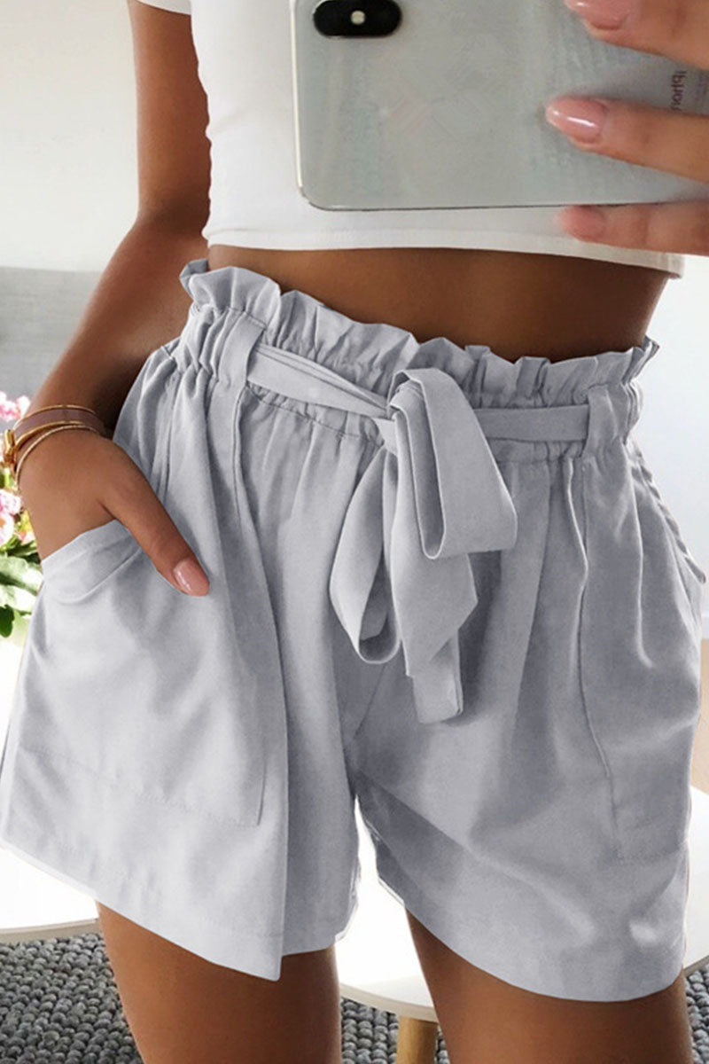 Women’s Paperbag Waist Shorts with Tie Belt and Relaxed Casual Fit