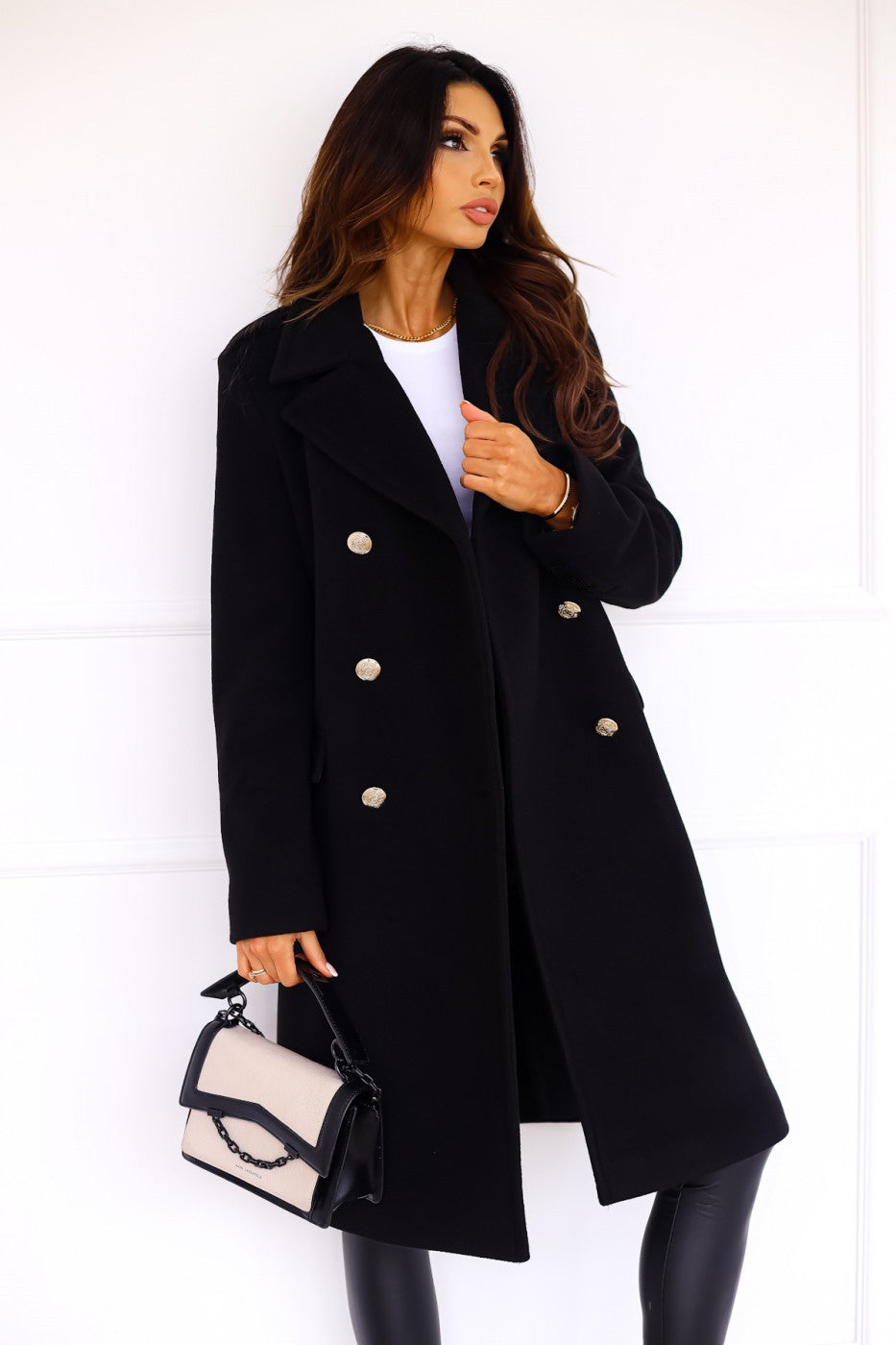 Women's Elegant Double-Breasted Winter 2-Piece Wool Trench Coat