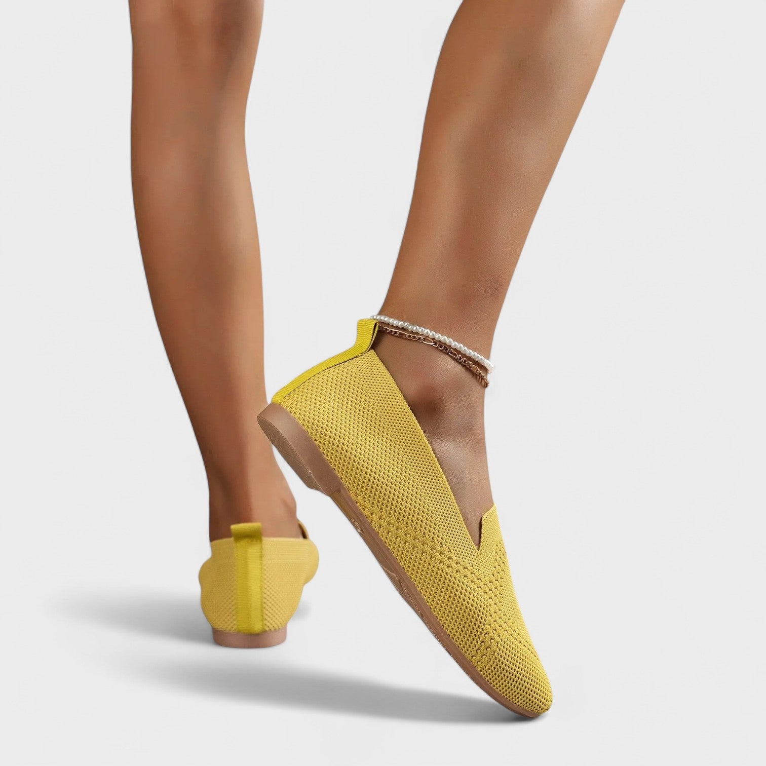 Women's Casual Knit Shoes with Slip-On Design