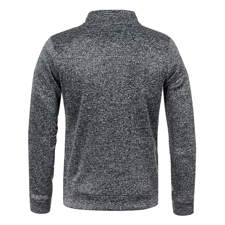 Men's Lightweight Zip-Up Jacket with Long Sleeves and Stand Collar