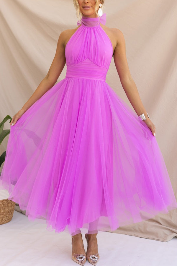 Women's Elegant Halter Neck Maxi Dress