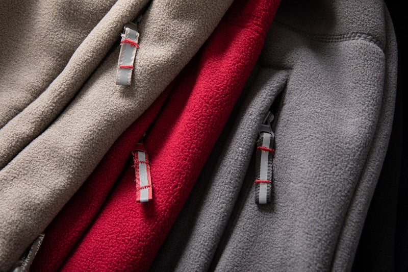 Men's Outdoor Full-Zip Jacket with High Collar and Sleek Fit