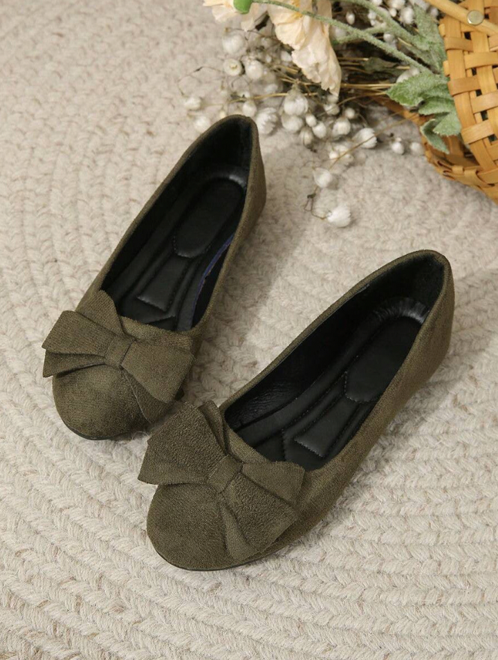 Women’s Bow Detail Ballet Flats – Soft Slip-On Round Toe Casual Shoes