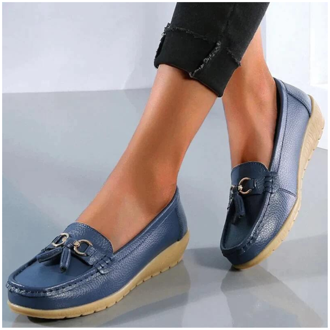 Women's Slip-On Shoes with Tassel Detail and Cushioned Sole