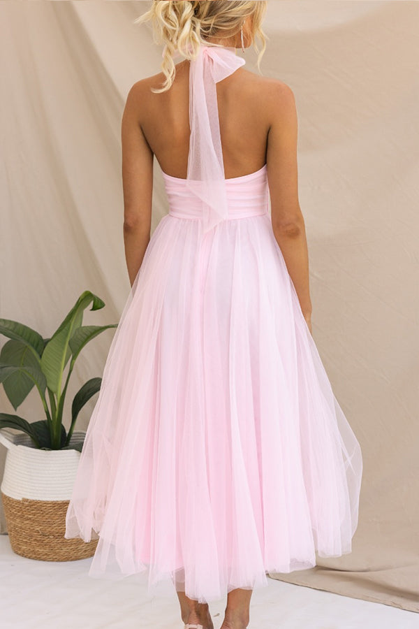 Women's Elegant Halter Neck Maxi Dress