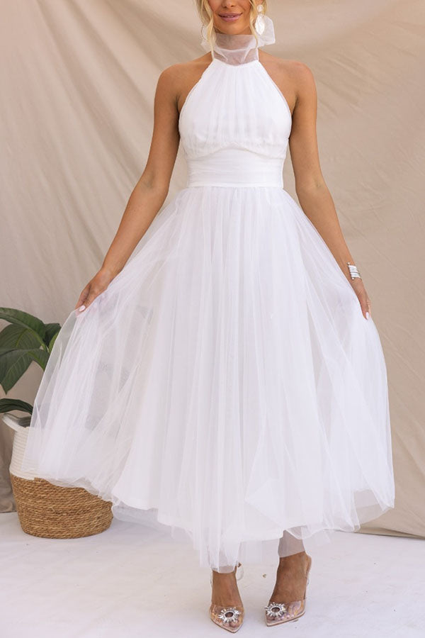 Women's Elegant Halter Neck Maxi Dress