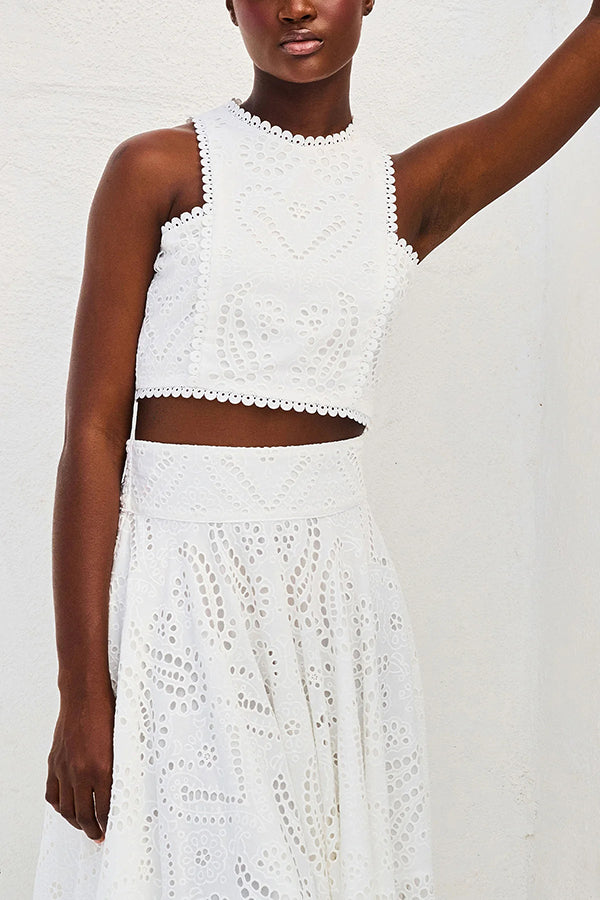Women's Sleeveless Top and Wide-Leg Pants Set