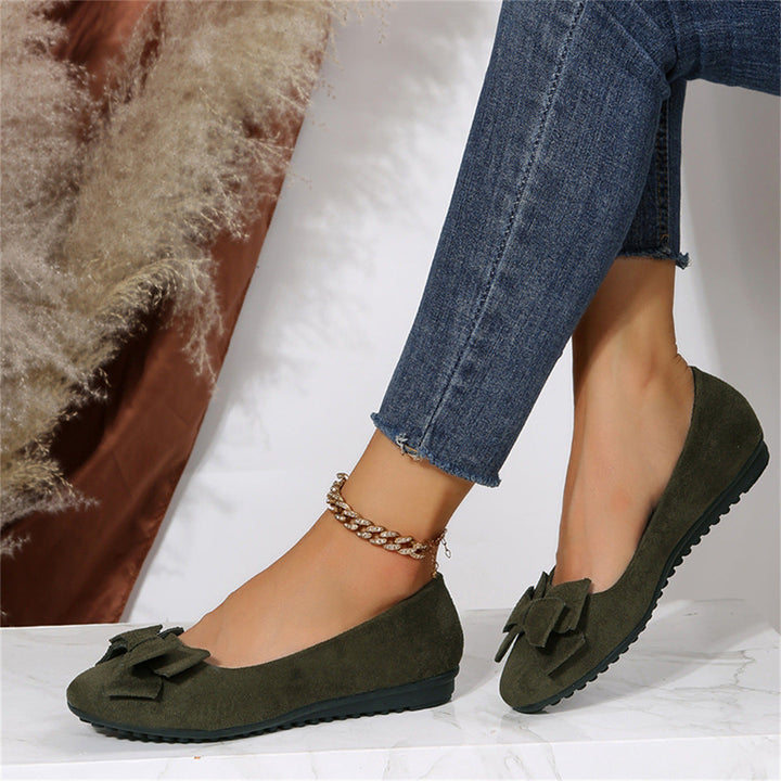 Women’s Bow Detail Ballet Flats – Soft Slip-On Round Toe Casual Shoes