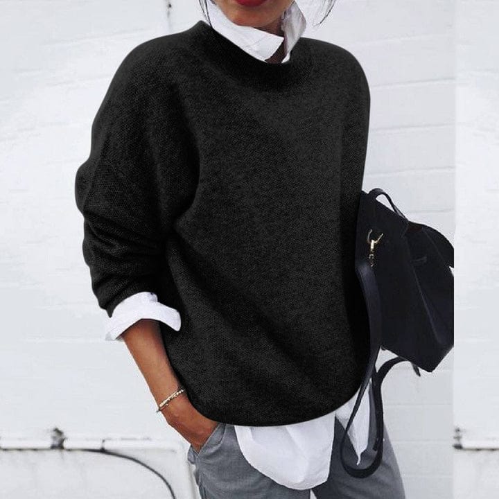 Women’s Round Neck Knit Jumper with Soft Fabric Relaxed Fit