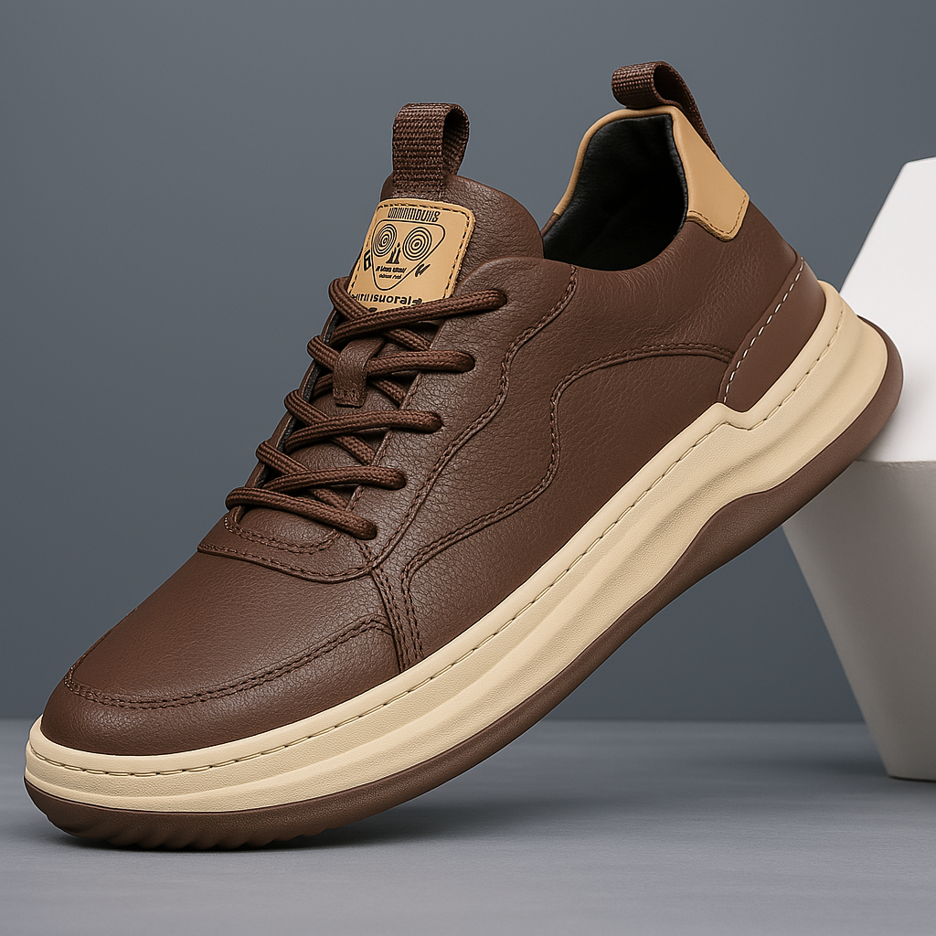Men's Casual Lace-Up Sneakers with Cushioned Sole and Modern Design