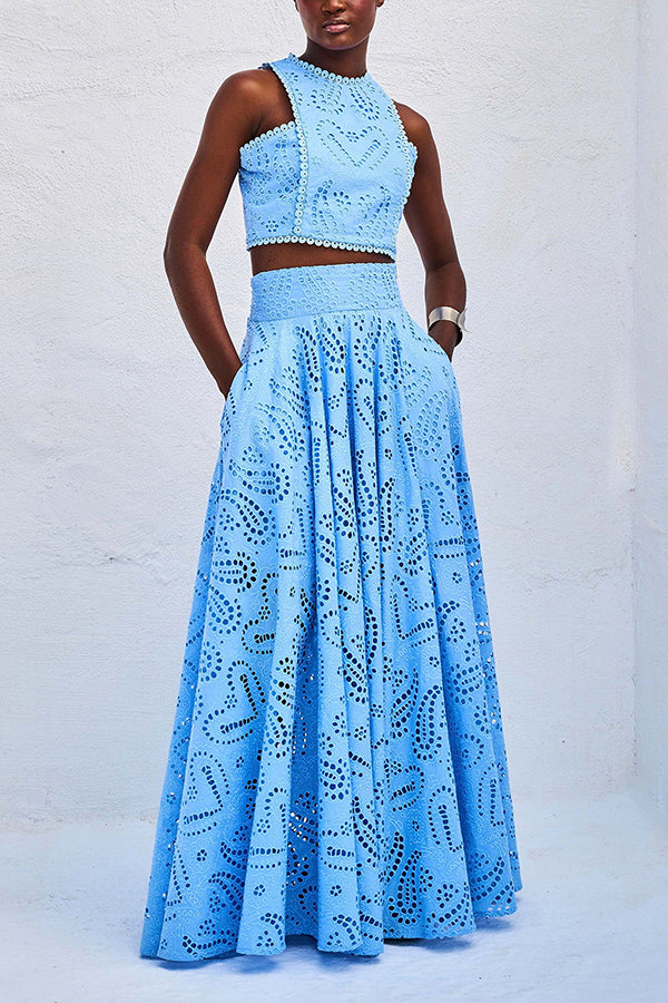Women's Sleeveless Top and Wide-Leg Pants Set