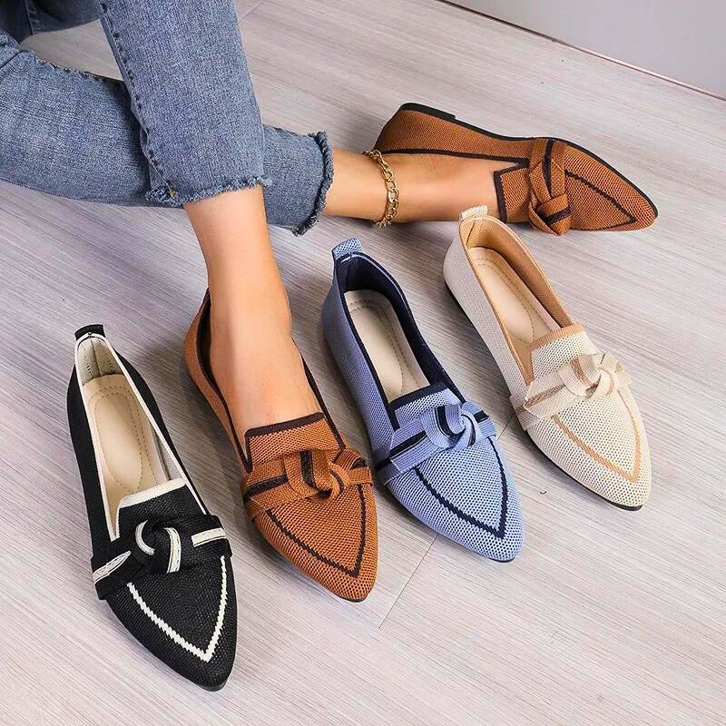 Women's Elegant Flats with Knotted Design for Comfortable Fit