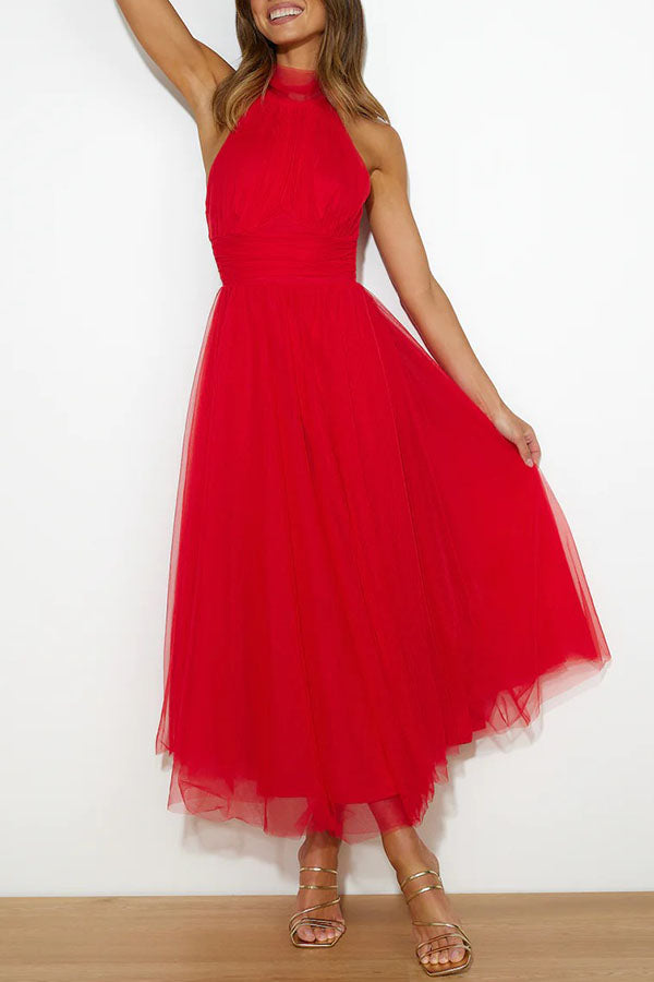 Women's Elegant Halter Neck Maxi Dress