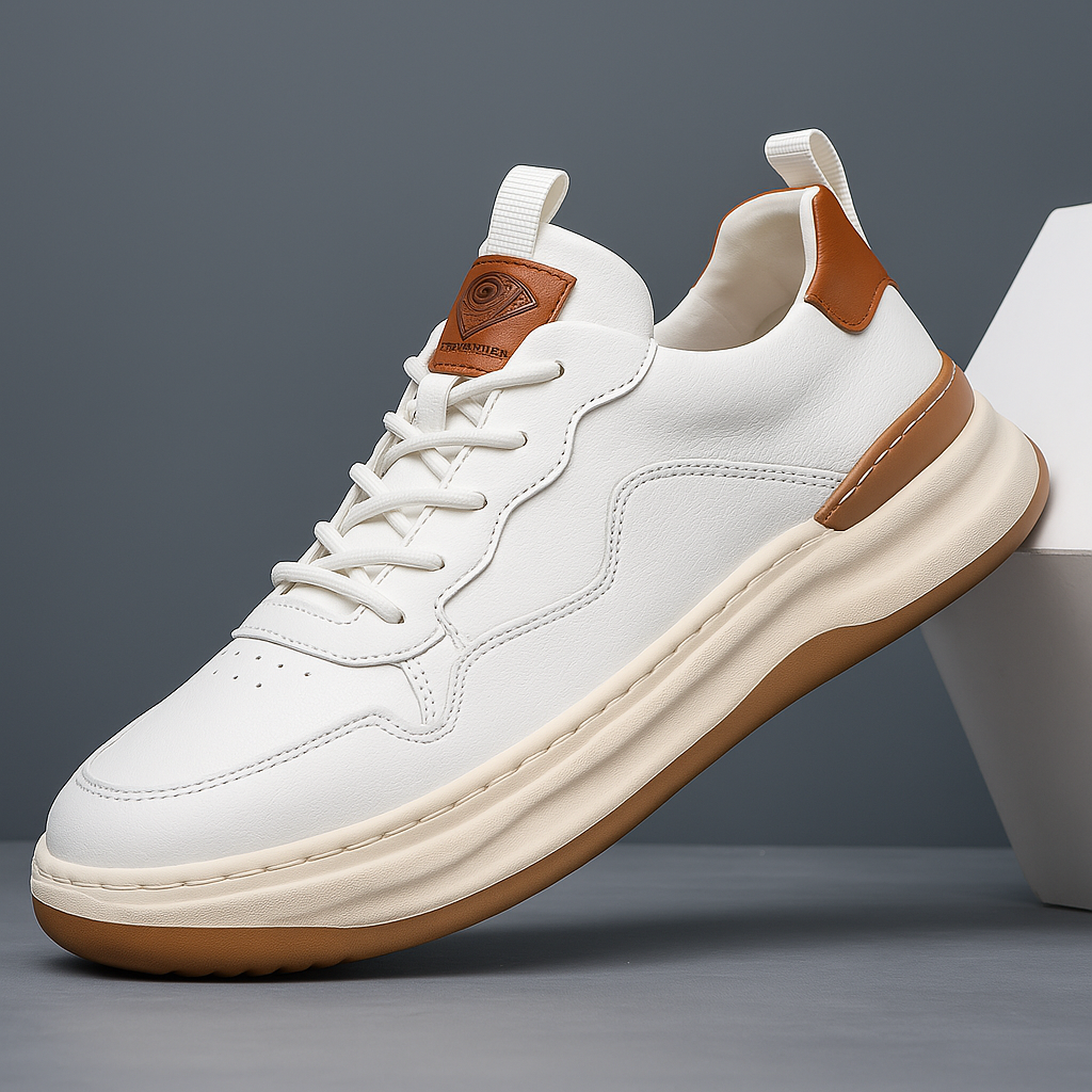 Men's Casual Lace-Up Sneakers with Cushioned Sole and Modern Design