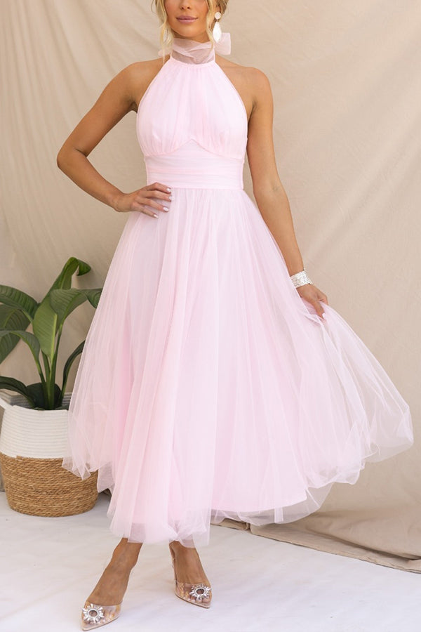 Women's Elegant Halter Neck Maxi Dress