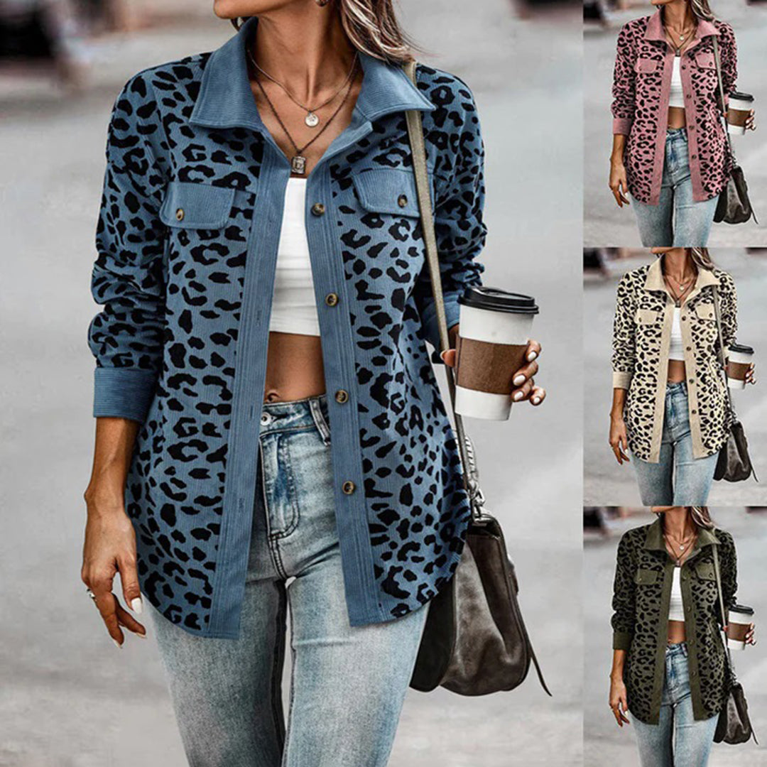 Women's Fitted Leopard Print Blazer