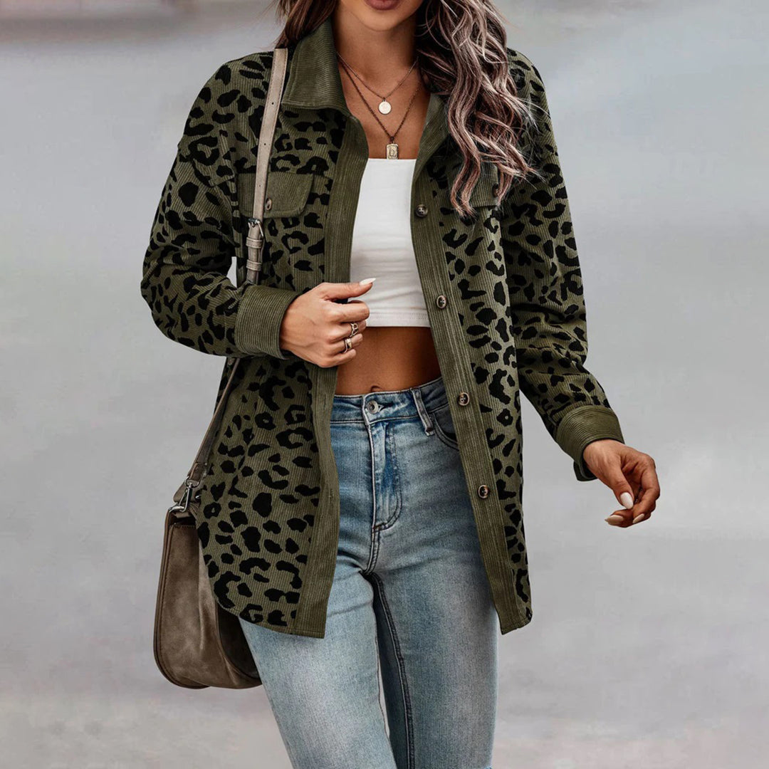 Women's Fitted Leopard Print Blazer