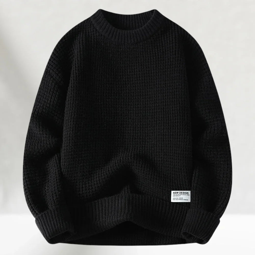 Men’s Classic Knitted Jumper with Crew Neck and Ribbed Hem