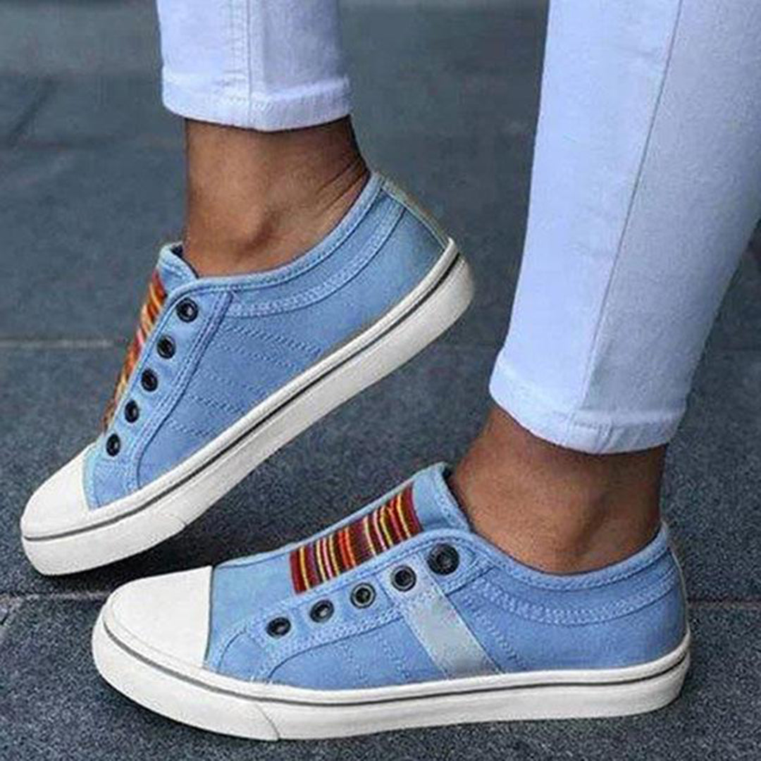 Women's Slip-On Casual Sneakers with Elastic Panel