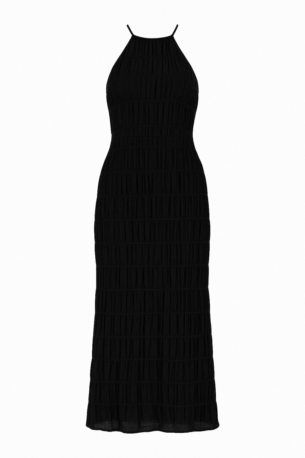 Women's Halter Neck Textured Maxi Dress