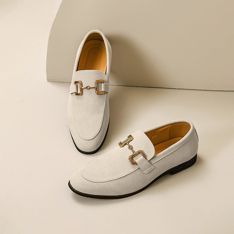 Men's Loafers with Horsebit Detail and Almond Toe Design