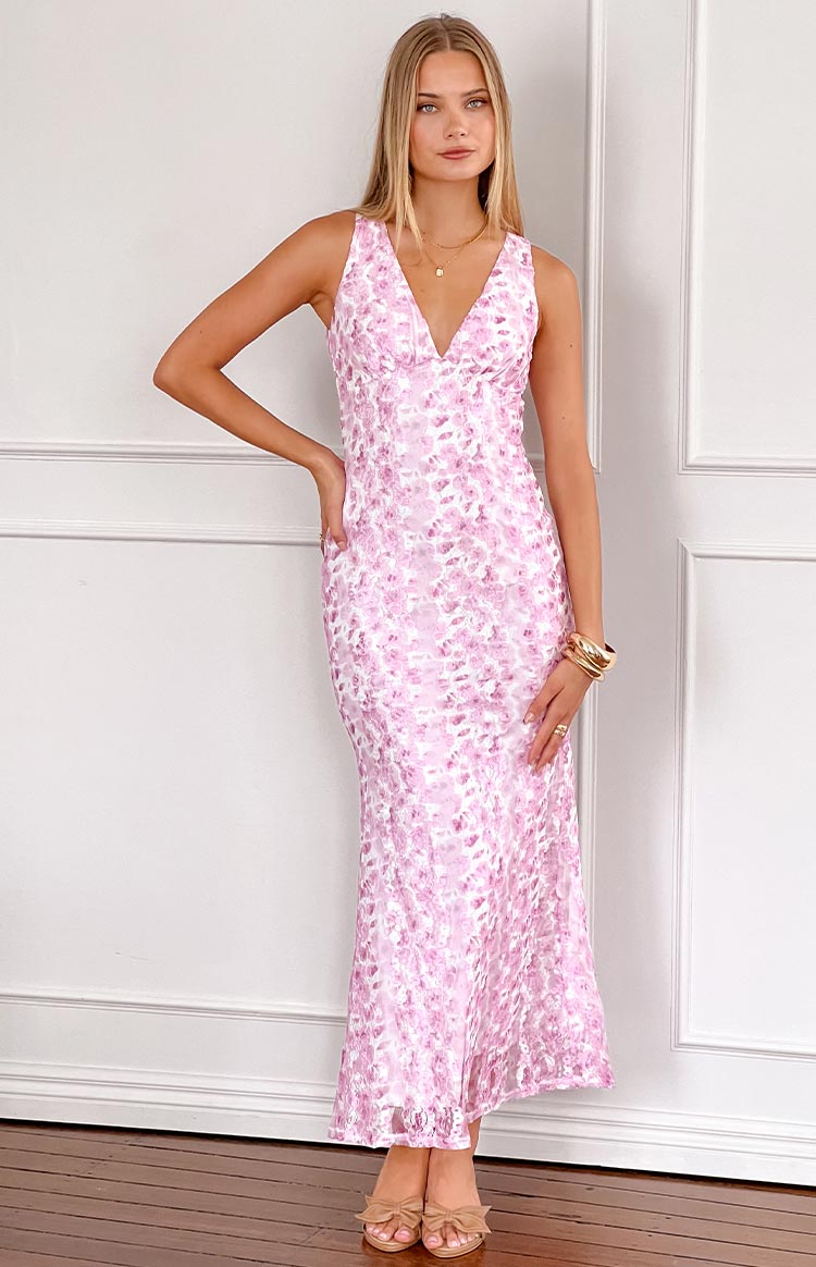 Women's Sleeveless Floral Maxi Dress with V-Neck and Flared Hem