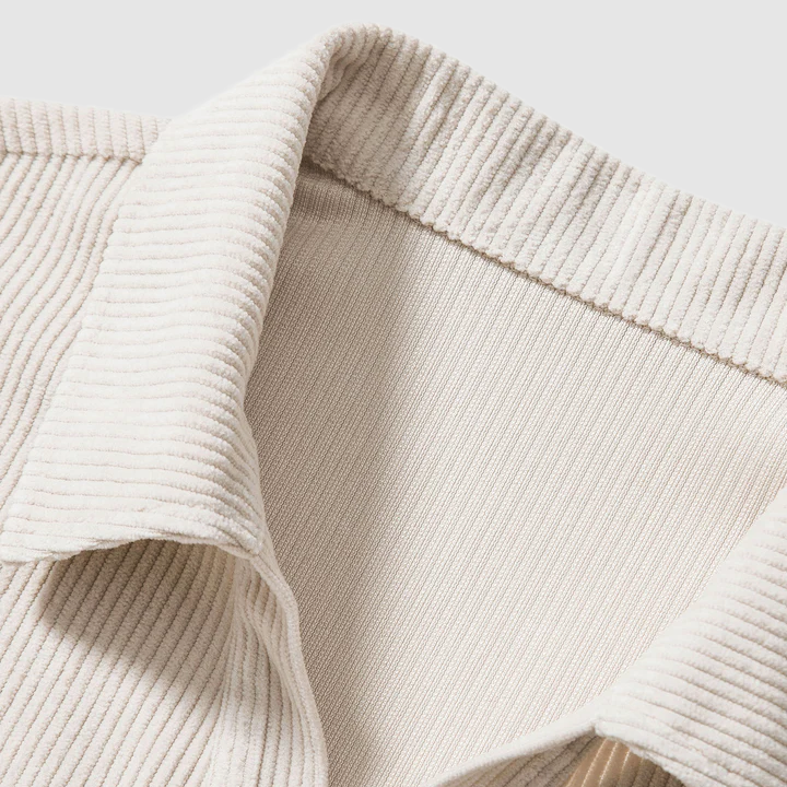 Men's Ribbed Everyday Open-Collar Polo Shirt