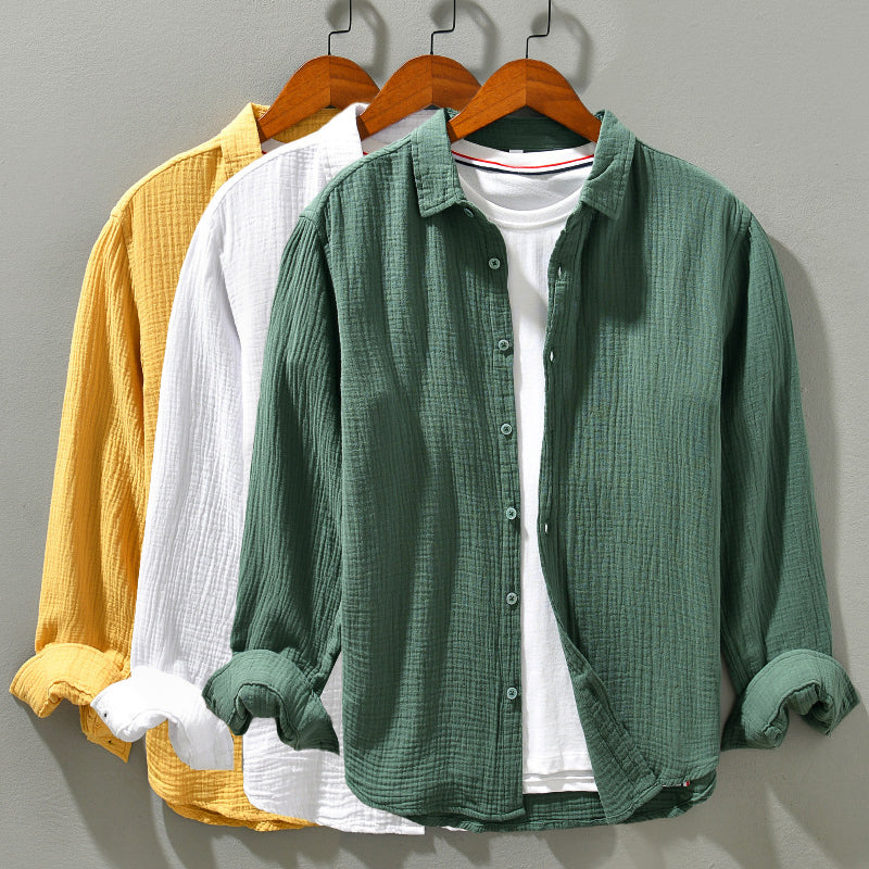 Men's Long Sleeve Button Down Shirt with Relaxed Fit