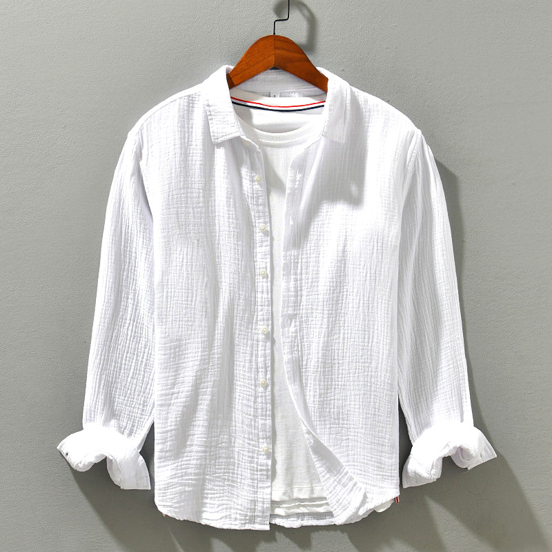 Men's Long Sleeve Button Down Shirt with Relaxed Fit