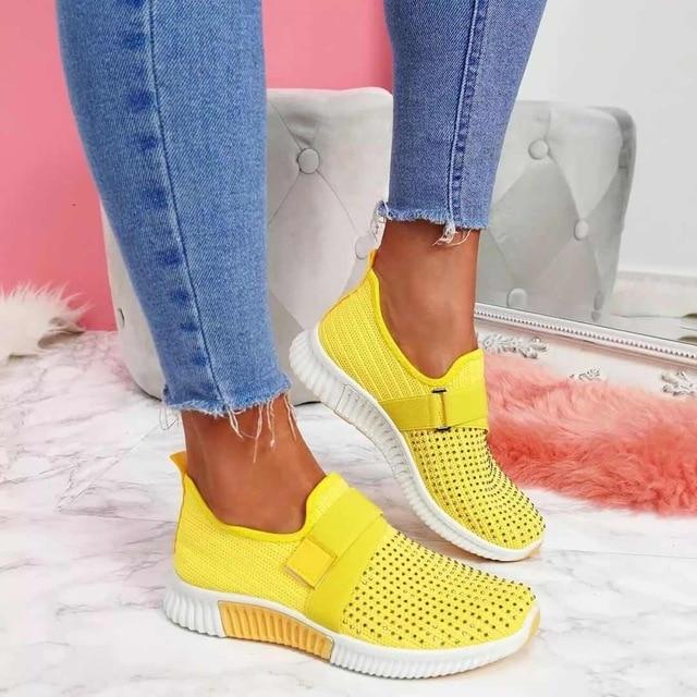 Women’s Slip-On Orthopedic Sneakers – Breathable Velcro Walking Shoes