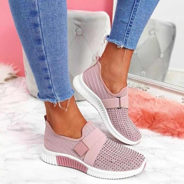 Women’s Slip-On Orthopedic Sneakers – Breathable Velcro Walking Shoes