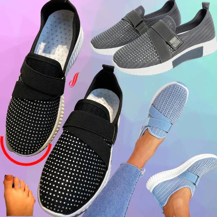 Women’s Slip-On Orthopedic Sneakers – Breathable Velcro Walking Shoes