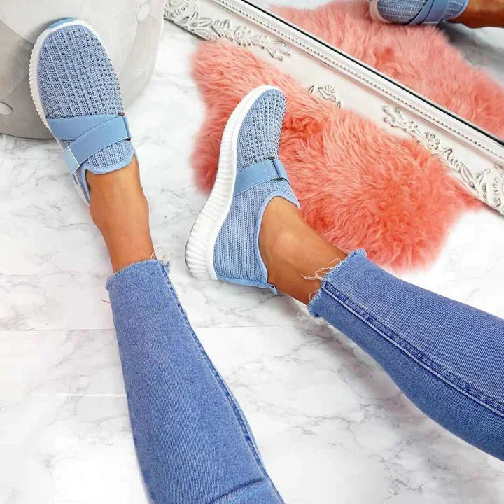 Women’s Slip-On Orthopedic Sneakers – Breathable Velcro Walking Shoes