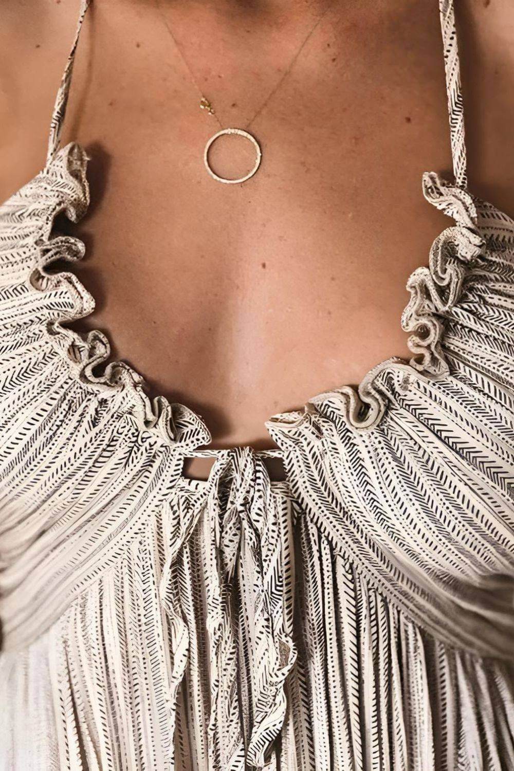 Women's Strapless Pleated Maxi Dress with Drawstring Detail