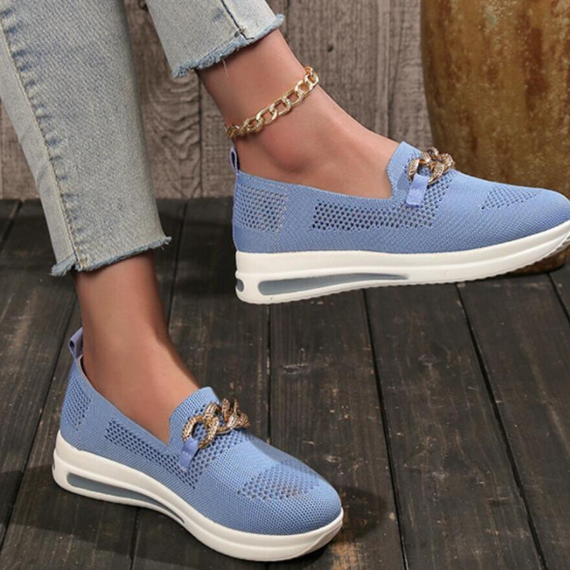 Women's Slip-On Sneakers with Chain Detail