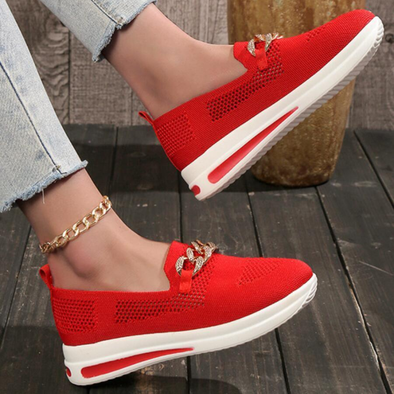 Women's Slip-On Sneakers with Chain Detail