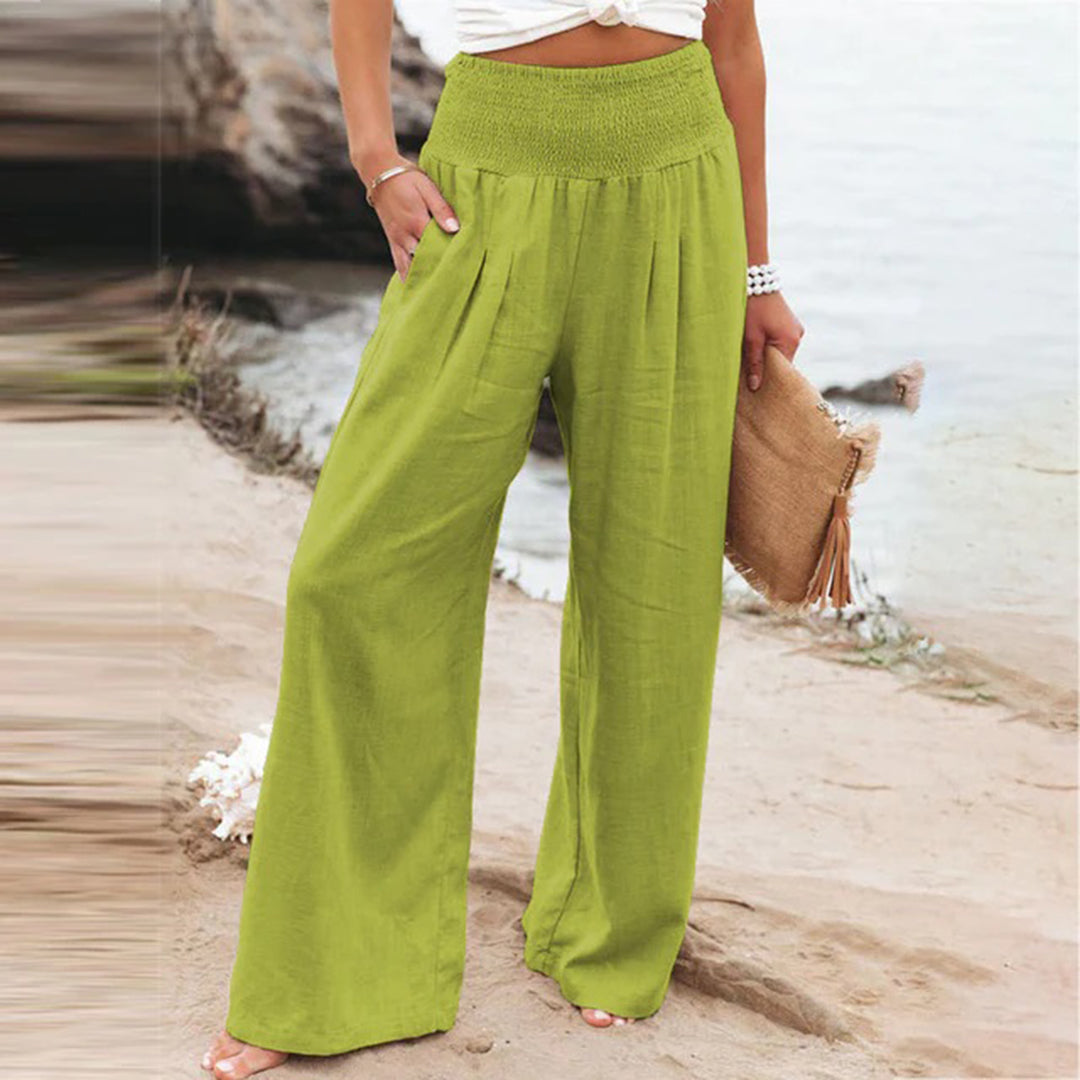 Women's Comfortable High-Waisted Pleated Pants