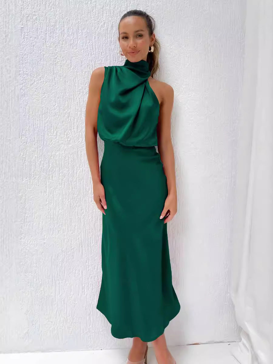Women's Elegant Halter Neck Maxi Dress