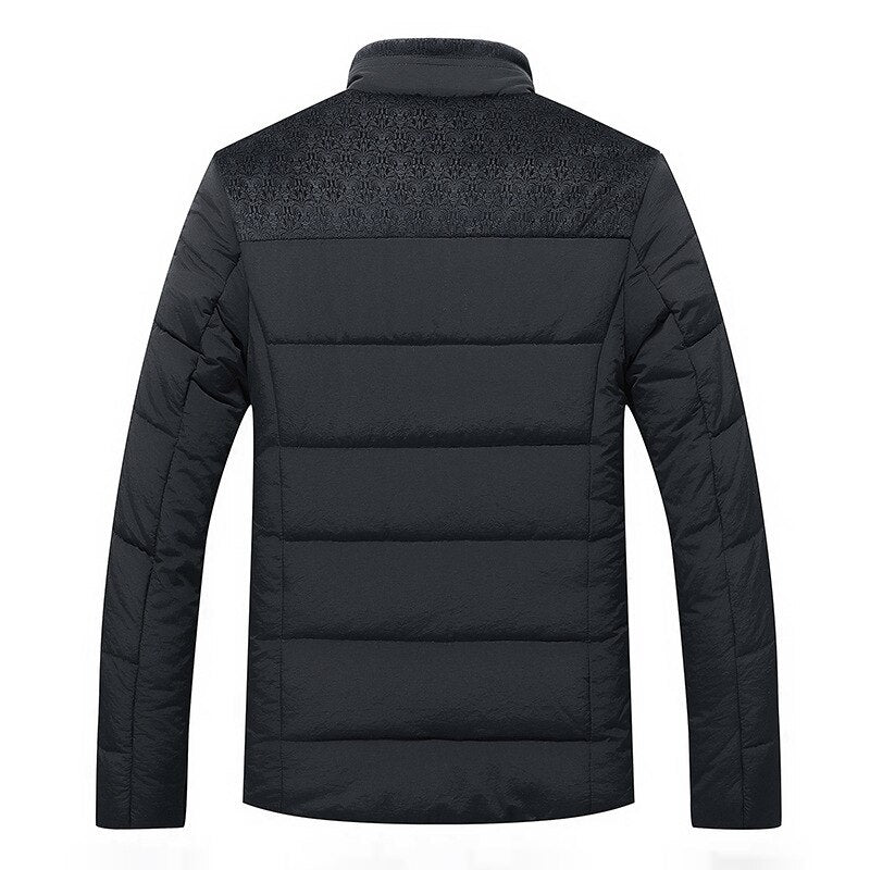Men's Fleece Winter Jacket with Zip Closure and Soft Inner Lining